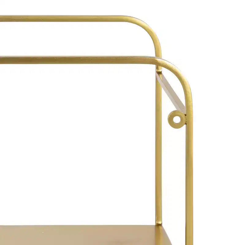 Set of 2 Modern Metal Floating Wall Shelves, Gold, 21" x 10"
