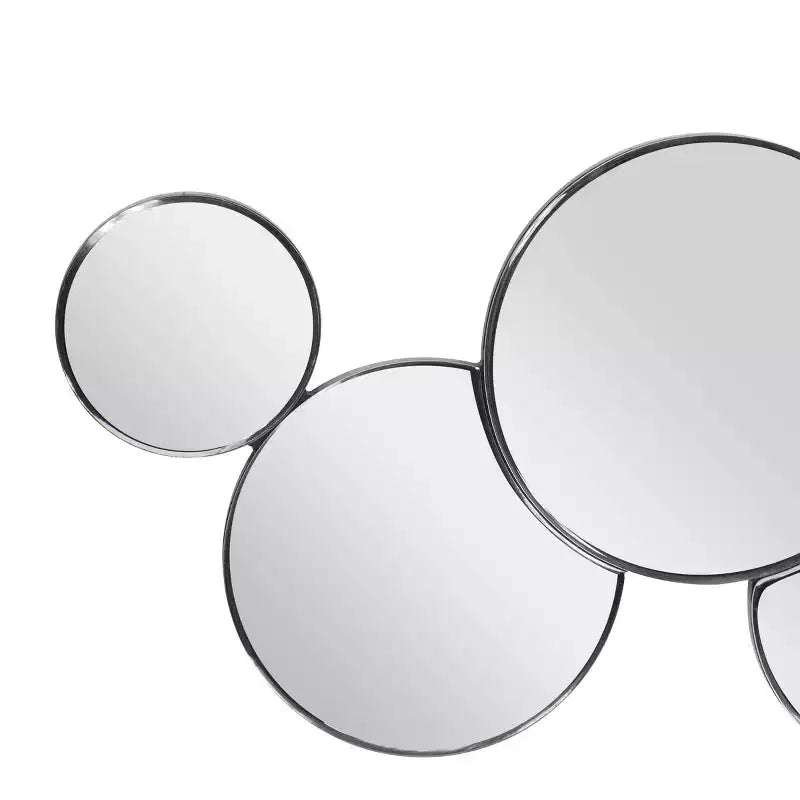 Glass Bubble Cluster Wall Mirror, Silver, 57" Wide
