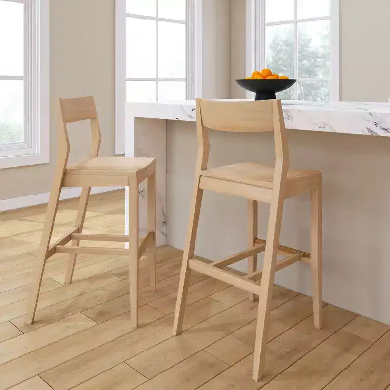 Chaise de salle à manger en bois massif de 112 cm de hauteur pour îlot de cuisine et bar à petit-déjeuner.