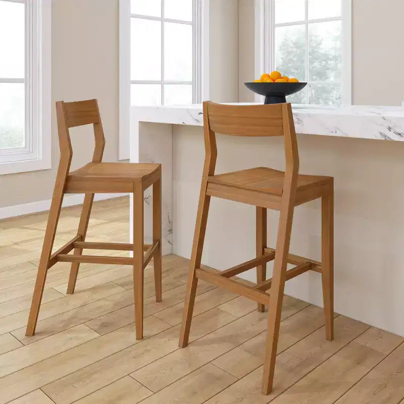Chaise de salle à manger en bois massif de 112 cm de hauteur pour îlot de cuisine et bar à petit-déjeuner.