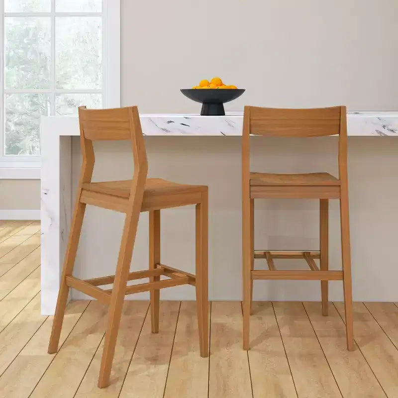 Chaise de salle à manger en bois massif de 112 cm de hauteur pour îlot de cuisine et bar à petit-déjeuner.