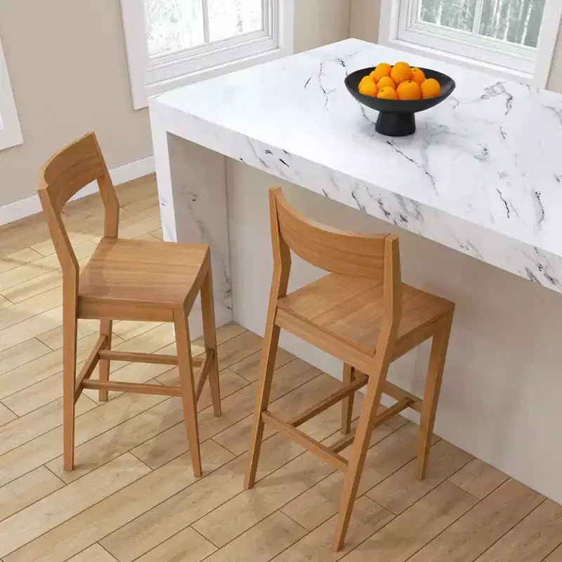 Chaise de salle à manger en bois massif de 112 cm de hauteur pour îlot de cuisine et bar à petit-déjeuner.