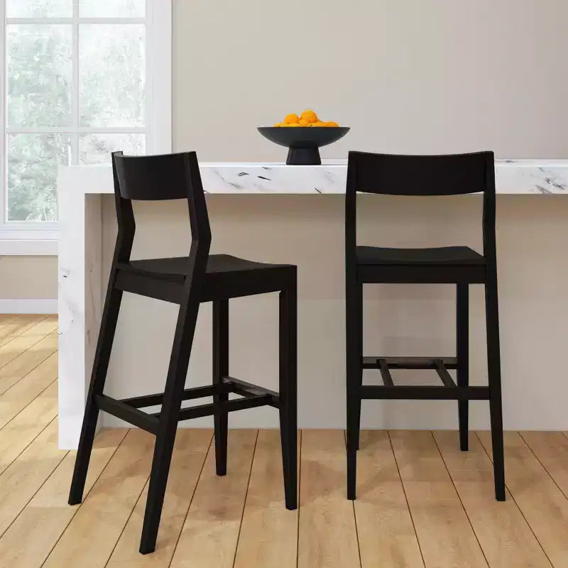 44" Solid Wood Counter Height Dining Chair for Kitchen Island and Breakfast Bar