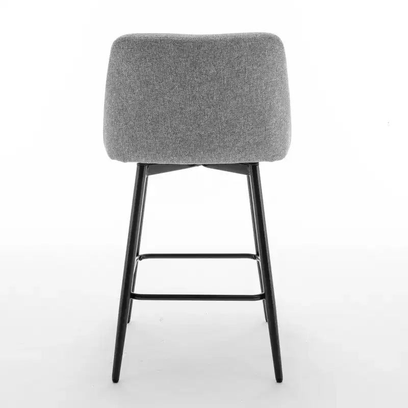 Counter Height Swivel Bar Stools, Set of 2, Linen & Matte Black