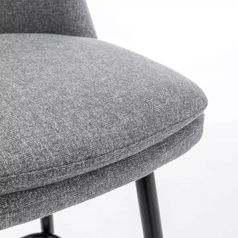 Counter Height Swivel Bar Stools, Set of 2, Linen & Matte Black