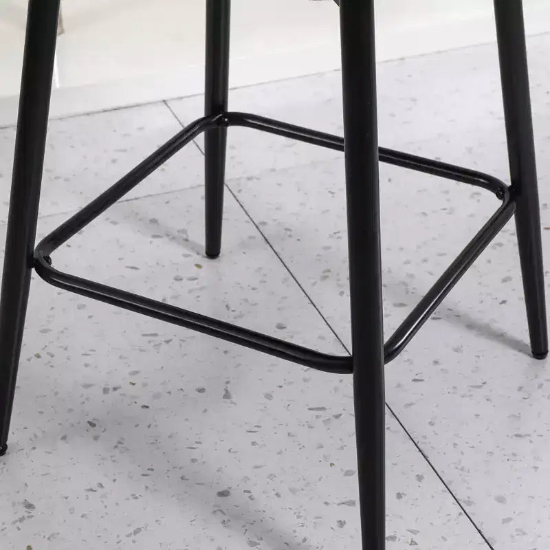 Counter Height Swivel Bar Stools, Set of 2, Linen & Matte Black