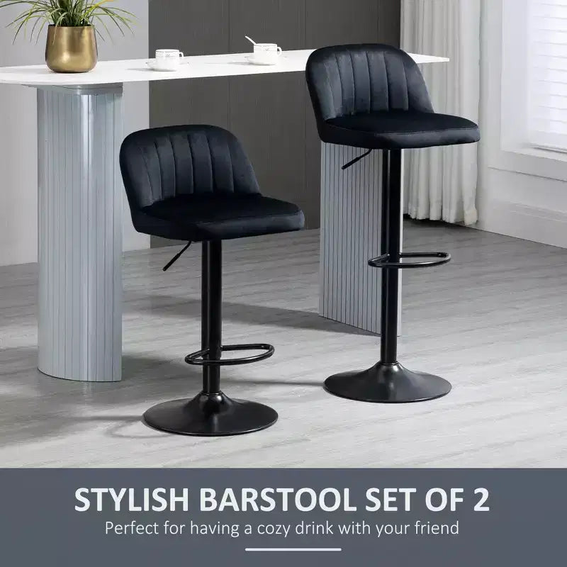 Counter Height Swivel Bar Stools, Set of 2, Linen & Matte Black