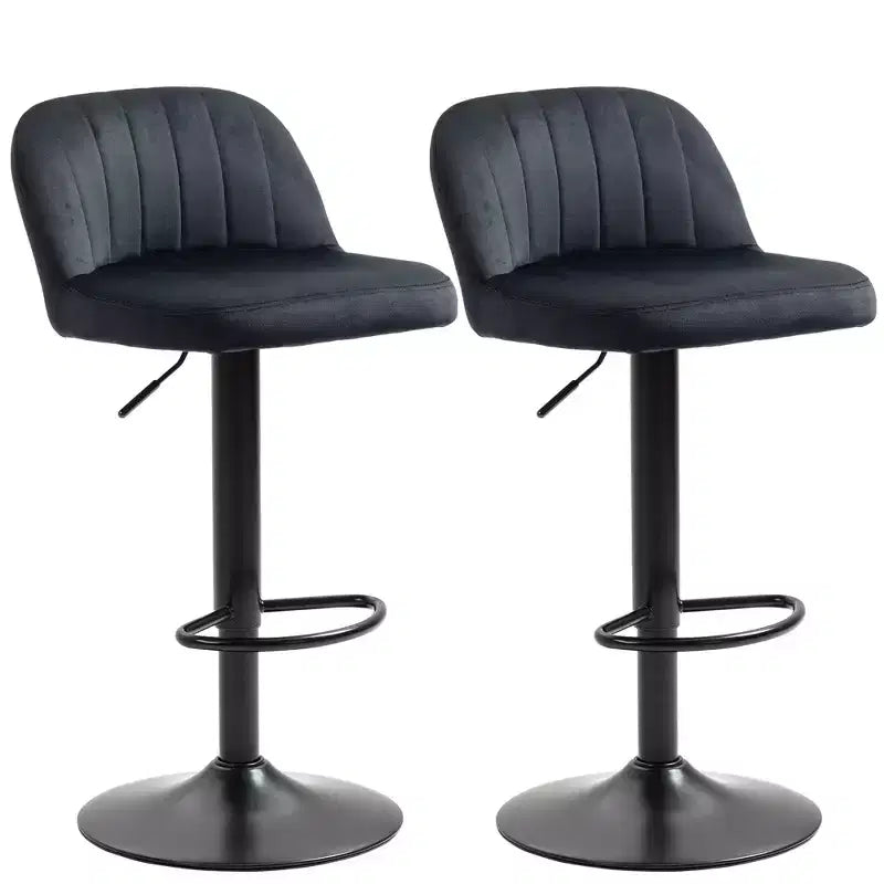 Counter Height Swivel Bar Stools, Set of 2, Linen & Matte Black