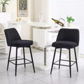 Counter Height Swivel Bar Stools, Set of 2, Linen & Matte Black