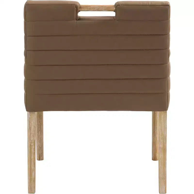Chaise de salle à manger avec accoudoirs en cuir végane