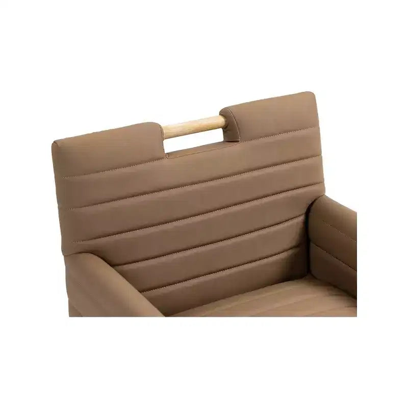 Chaise de salle à manger avec accoudoirs en cuir végane