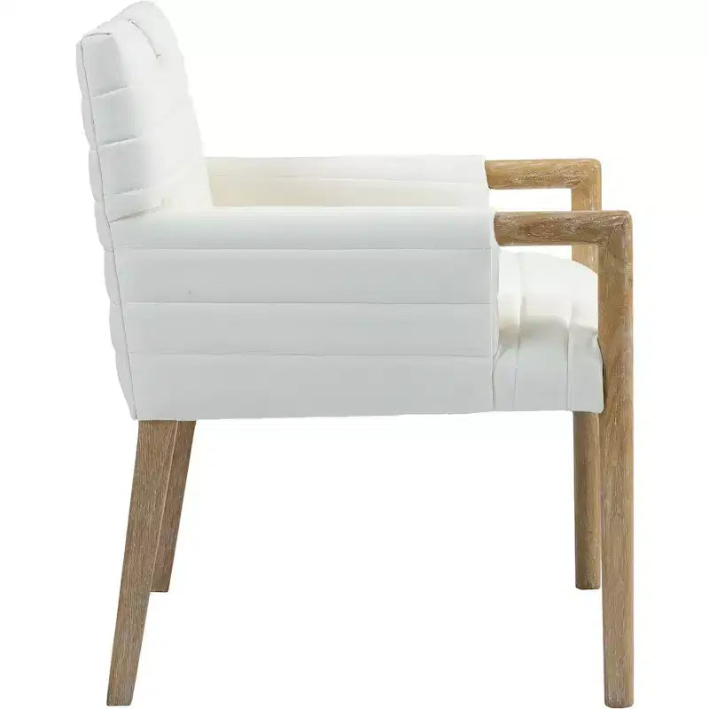 Chaise de salle à manger avec accoudoirs en cuir végane