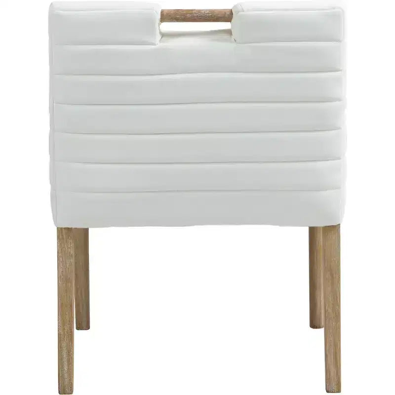 Chaise de salle à manger avec accoudoirs en cuir végane