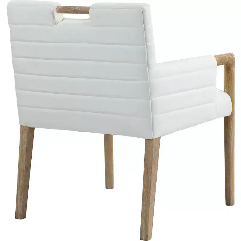 Chaise de salle à manger avec accoudoirs en cuir végane