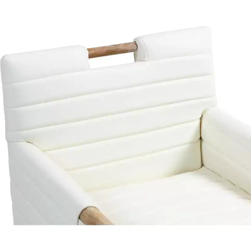 Chaise de salle à manger avec accoudoirs en cuir végane