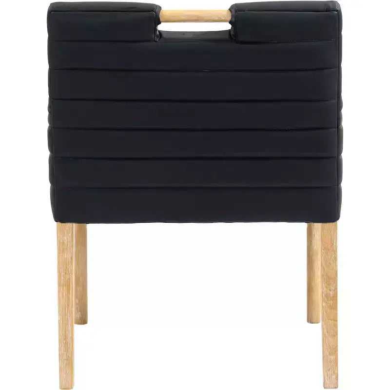 Chaise de salle à manger avec accoudoirs en cuir végane