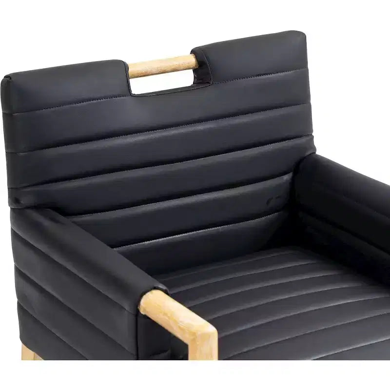 Chaise de salle à manger avec accoudoirs en cuir végane