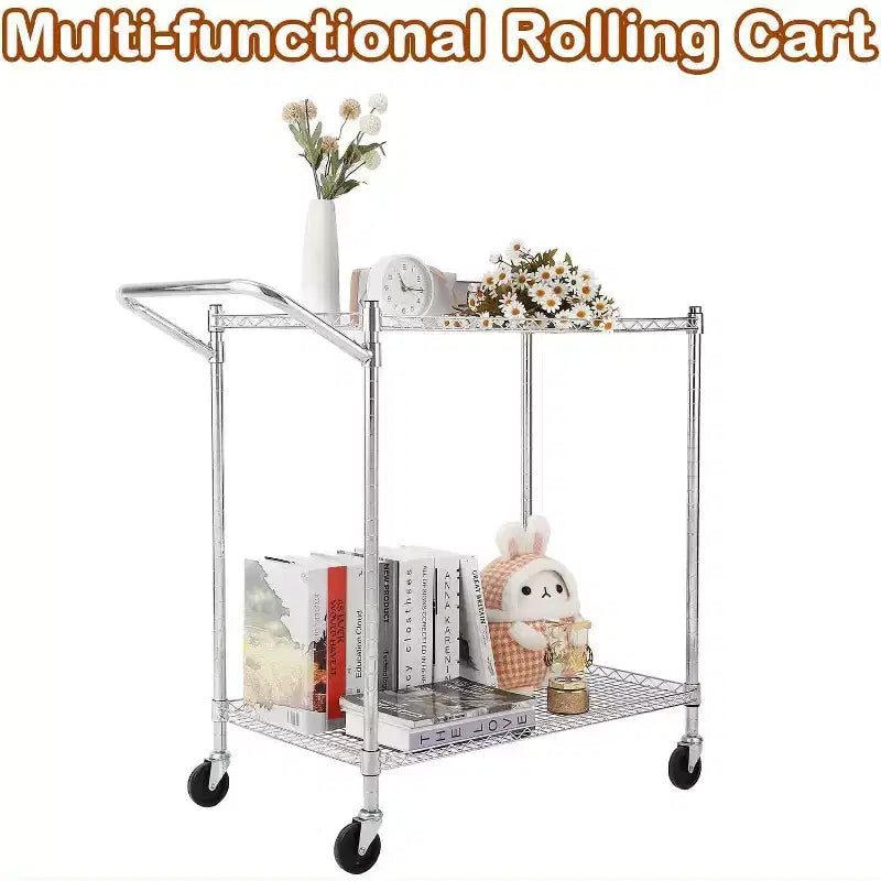 Kitchen Utility Cart, Metal Removable Storage Cart with Wheels and Handle, Commercial Grade Utility Cars, Kitchen, Workshop