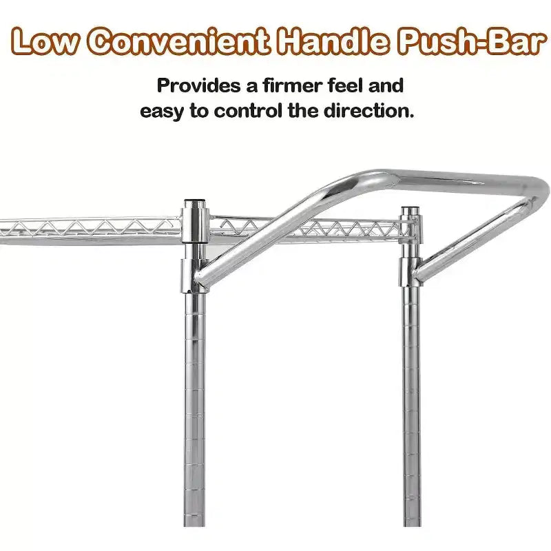 Kitchen Utility Cart, Metal Removable Storage Cart with Wheels and Handle, Commercial Grade Utility Cars, Kitchen, Workshop