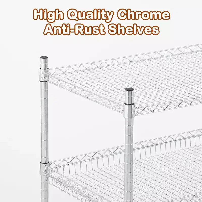 Kitchen Utility Cart, Metal Removable Storage Cart with Wheels and Handle, Commercial Grade Utility Cars, Kitchen, Workshop