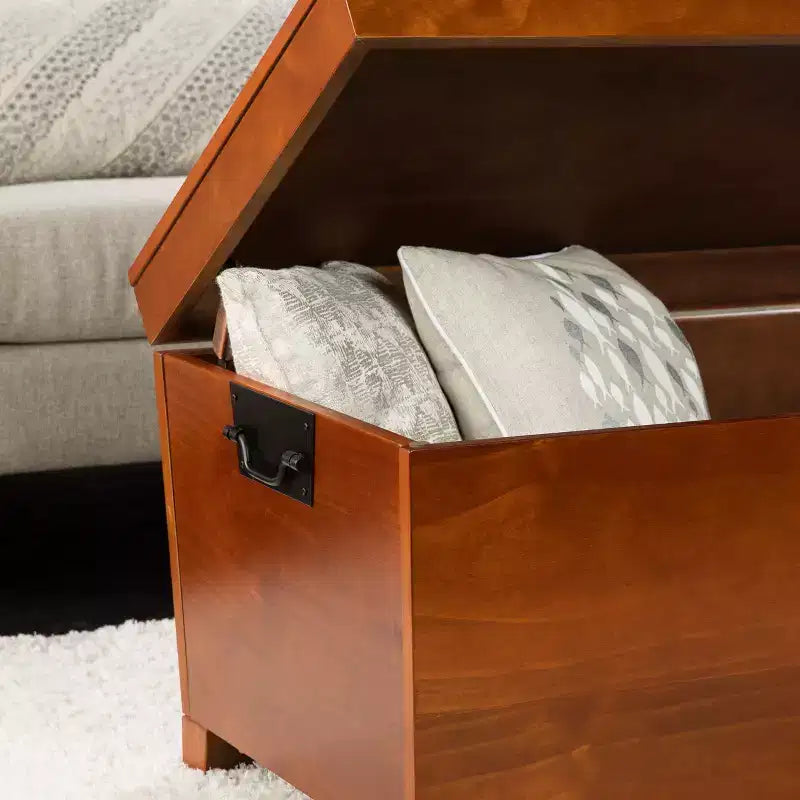 Lift-Top Trunk Coffee Table with Storage, Brown