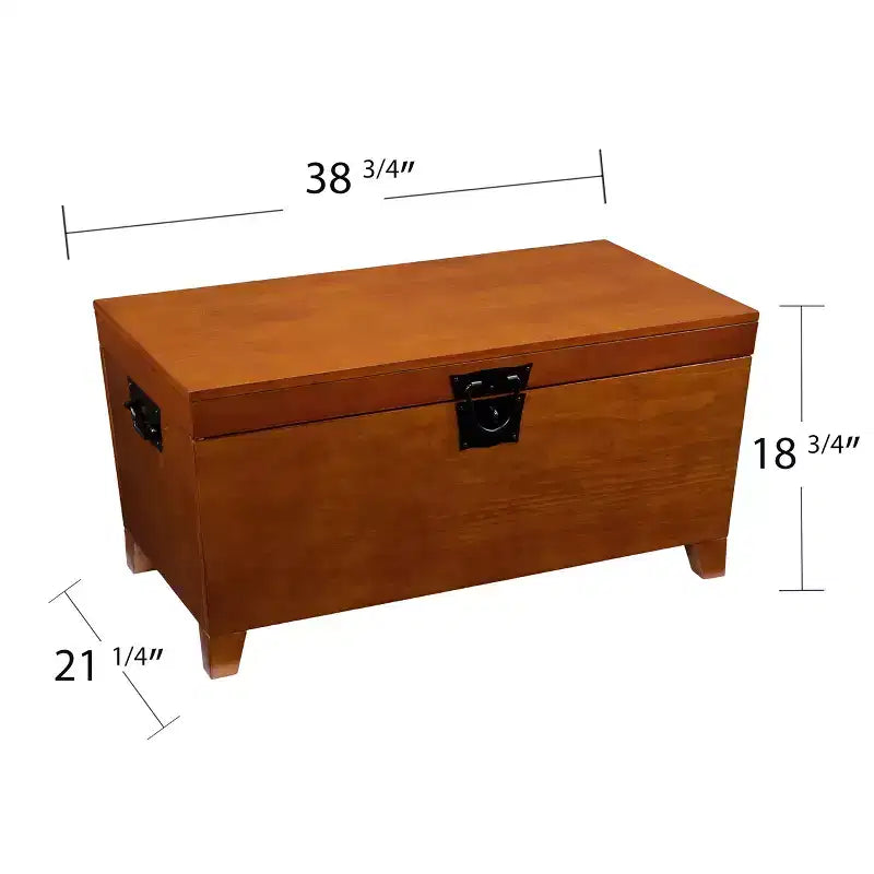 Lift-Top Trunk Coffee Table with Storage, Brown