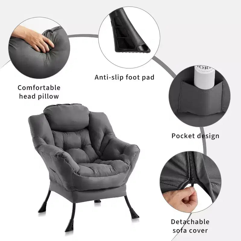 Fauteuil de salon moderne - Fauteuil à profil fin pour petits espaces