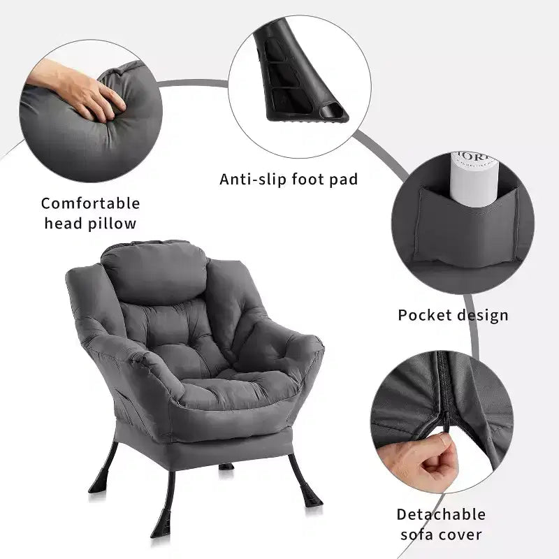 Fauteuil de salon moderne - Fauteuil à profil fin pour petits espaces