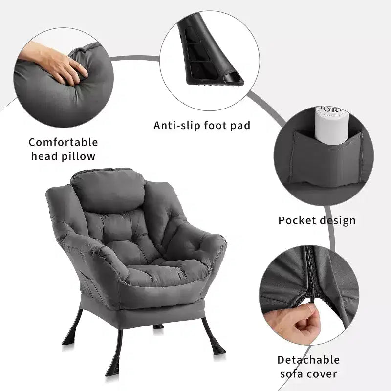 Fauteuil de salon moderne - Fauteuil à profil fin pour petits espaces