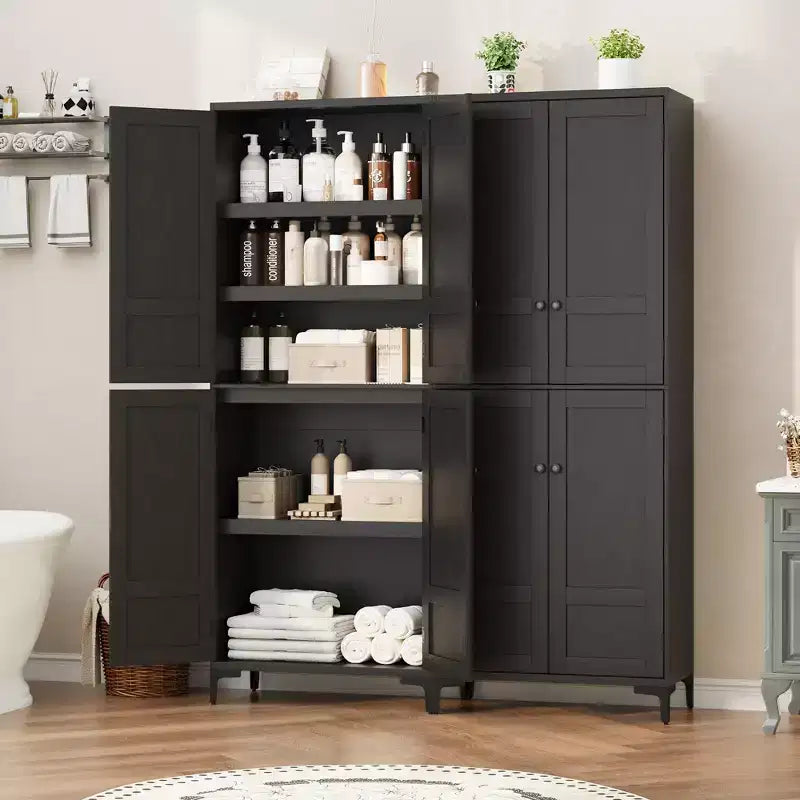 71 Tall Storage Cabinet with Doors, Adjustable Shelf Multi-Purpose Organizer for Kitchen Pantry and Bathroom Cabinet