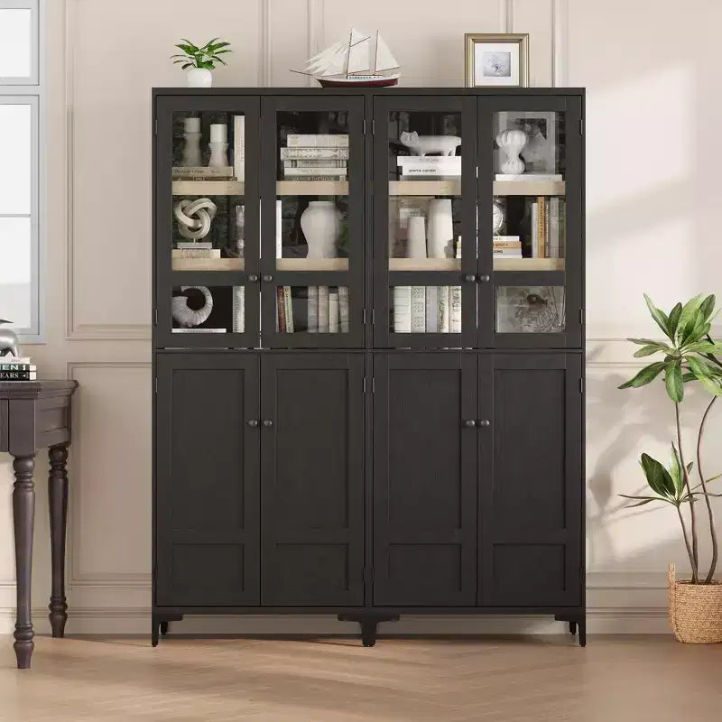 71 Tall Storage Cabinet with Doors, Adjustable Shelf Multi-Purpose Organizer for Kitchen Pantry and Bathroom Cabinet
