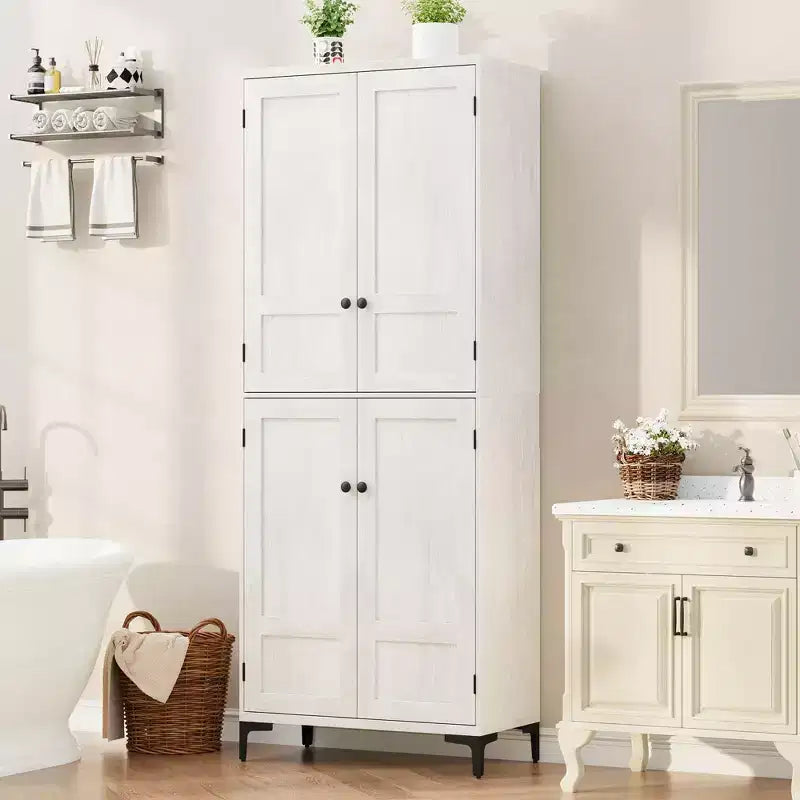 71 Tall Storage Cabinet with Doors, Adjustable Shelf Multi-Purpose Organizer for Kitchen Pantry and Bathroom Cabinet