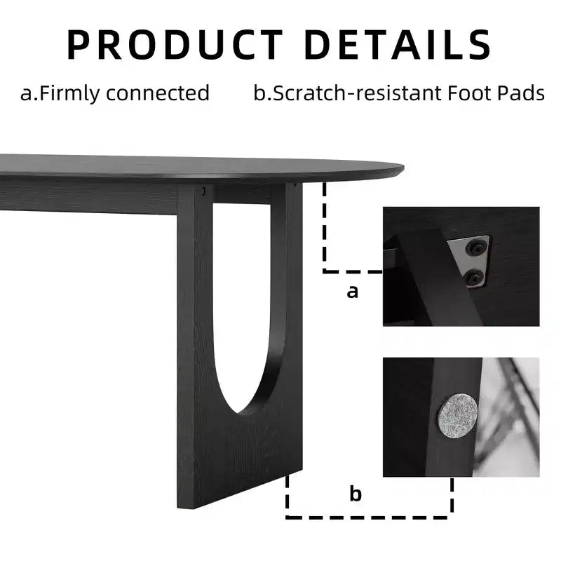 Table à manger ovale en bois de 170 cm pour 4-6 personnes, cuisine et salle à manger modernes de style ferme