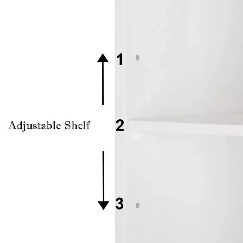 Meuble haut de salle de bain mural à double porte miroir, 3 étagères