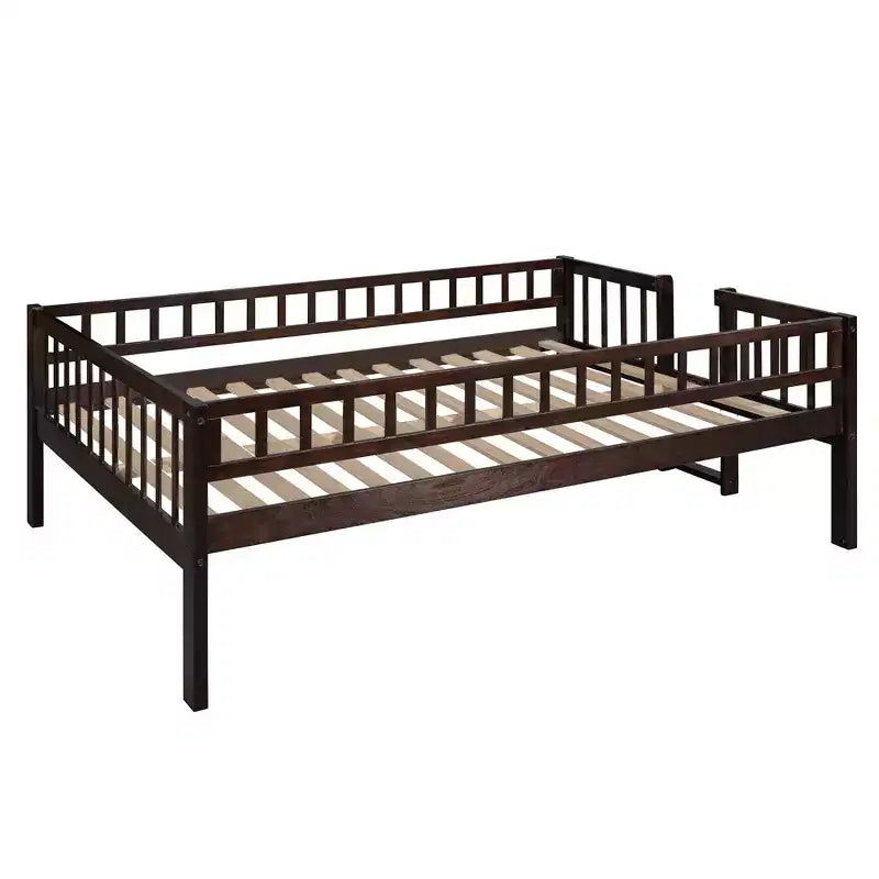 Lit superposé triple pour adultes, 3 places, avec échelles et toboggan, espresso