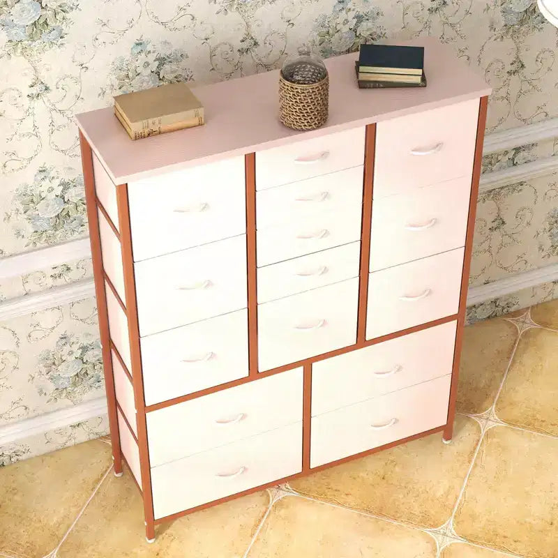 48 H Tall Fabric Dresser with 15 Drawers and Steel Frame & Wood Top, Sturdy Dressers for Bedroom, Closet, Hallway, Living Room