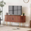COZONY Modern TV Stand with Sliding Doors, Wood Media Console Entertainment Center with Adjustable Shelves for Living Room Storage