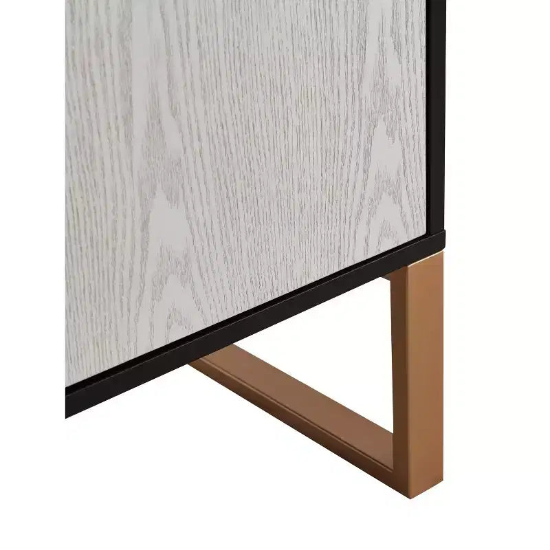 Four-Door Storage Cabinet, 42-Inch Buffet Cabinet with Metal Base Handles, Sideboard Coffee Bar Cabinet for Kitchen or Living Room
