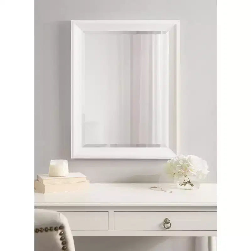 Rectangle Bathroom Wall Mirror with Matte White Frame, 21.5" x 27.5"