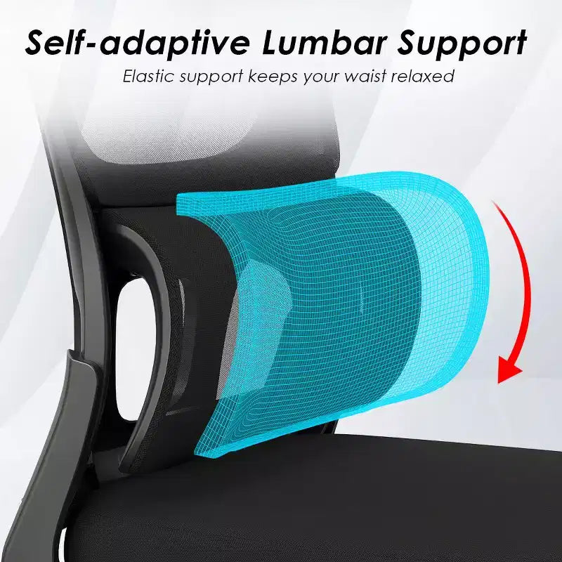 Mesh Ergonomic Office Chair with Lumbar Support and Flip Armrests