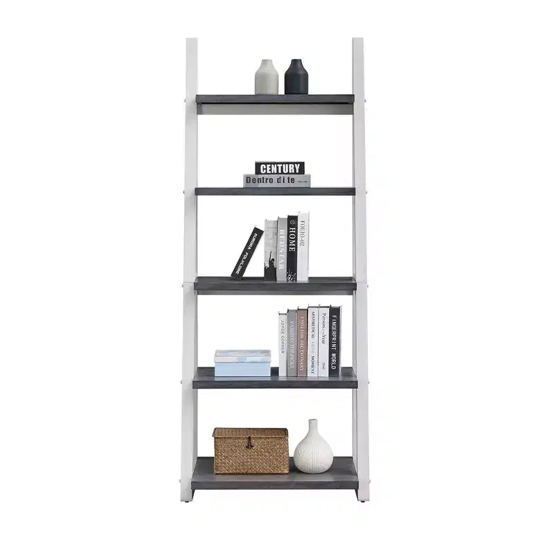 5-Tier Wood Storage Shelves, Small Bookcase for Living Room, Hallway, Office