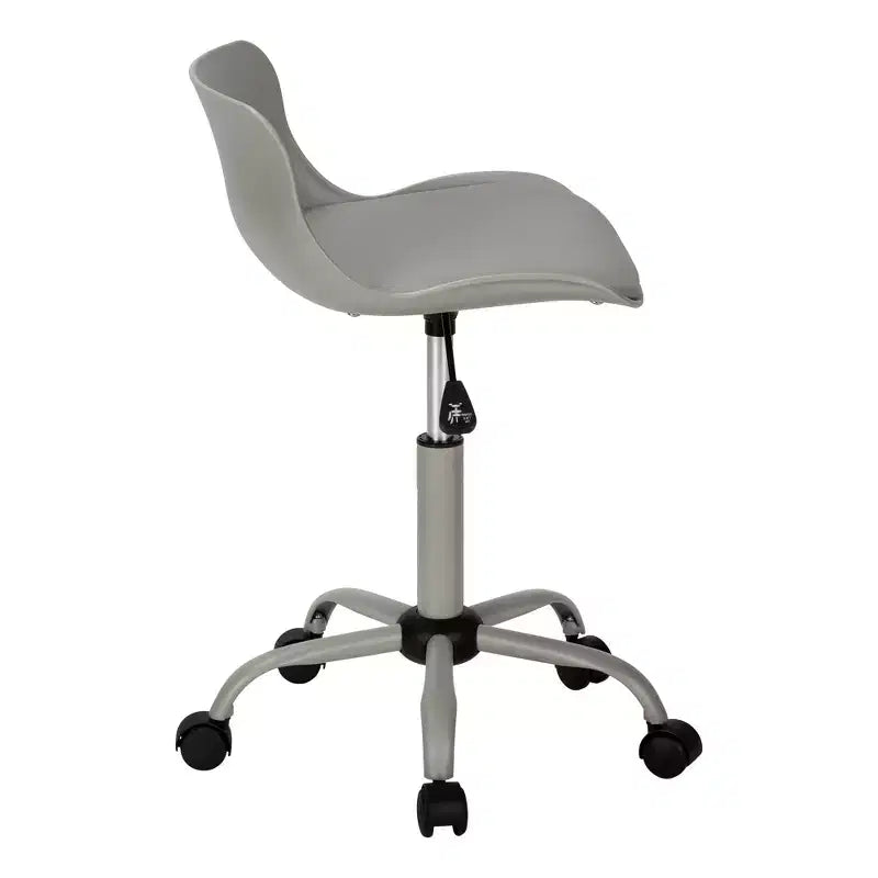 Chaise de bureau moderne réglable en hauteur avec piètement en métal et roulettes, pivotante à 360°
