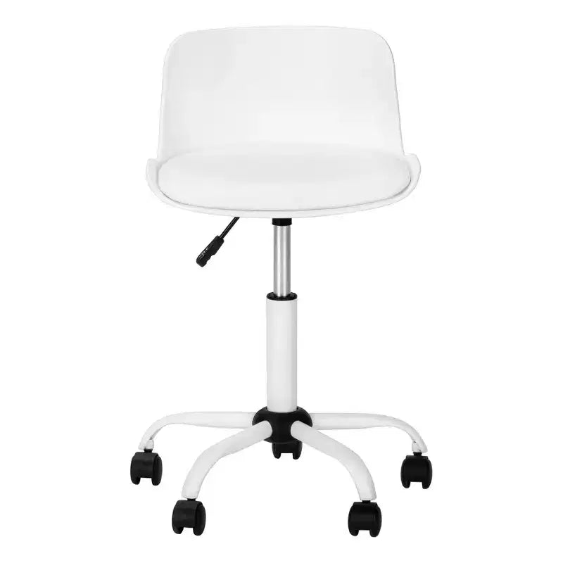 Modern Height-Adjustable Office Chair with Metal Base and Wheels, 360° Swivel