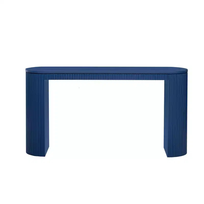 Console d'entrée moderne avec pieds incurvés, motif à rayures verticales, table étroite pour le salon