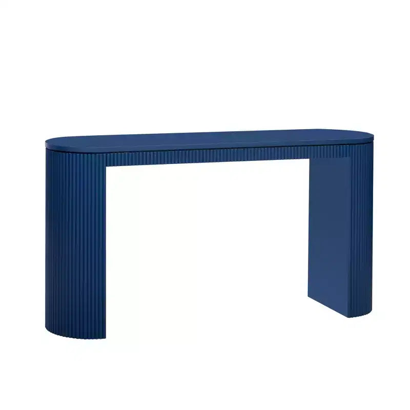 Console d'entrée moderne avec pieds incurvés, motif à rayures verticales, table étroite pour le salon