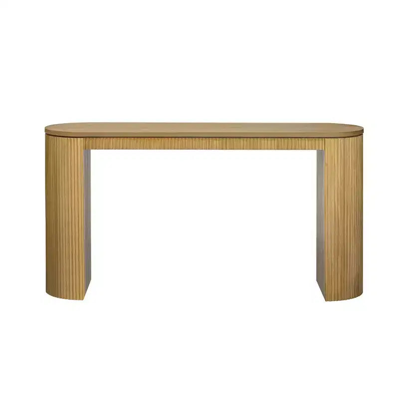 Console d'entrée moderne avec pieds incurvés, motif à rayures verticales, table étroite pour le salon