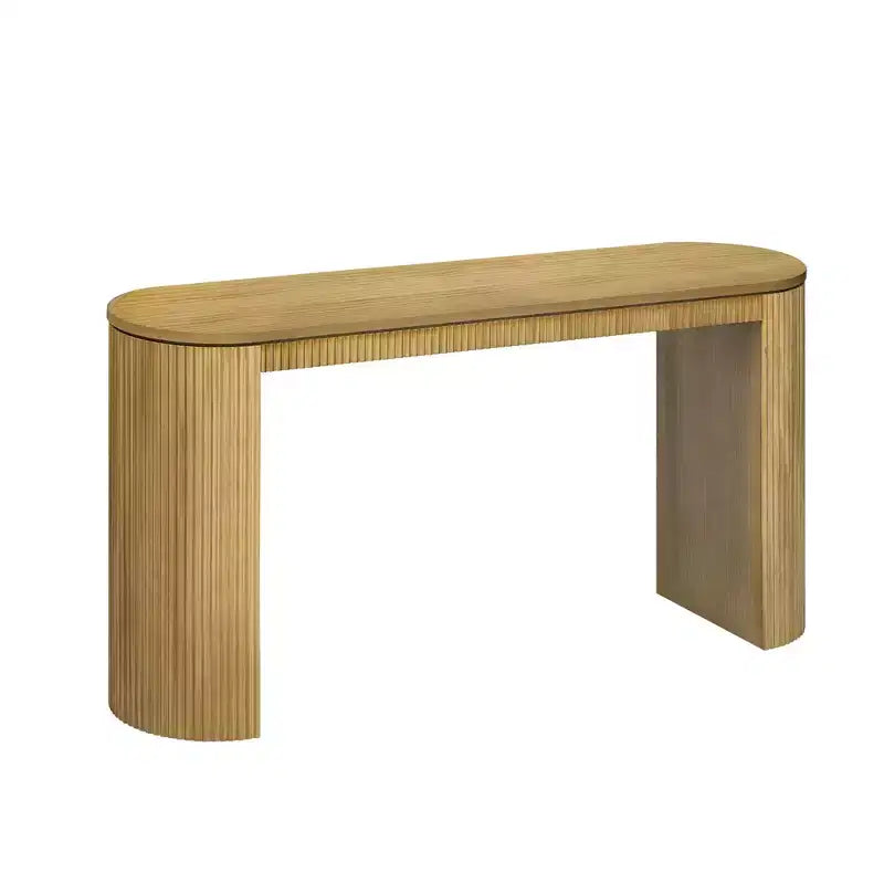 Console d'entrée moderne avec pieds incurvés, motif à rayures verticales, table étroite pour le salon