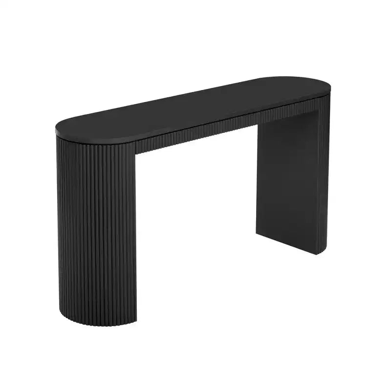 Console d'entrée moderne avec pieds incurvés, motif à rayures verticales, table étroite pour le salon