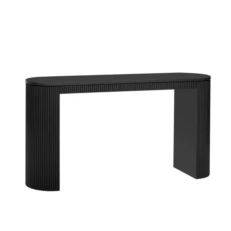 Console d'entrée moderne avec pieds incurvés, motif à rayures verticales, table étroite pour le salon