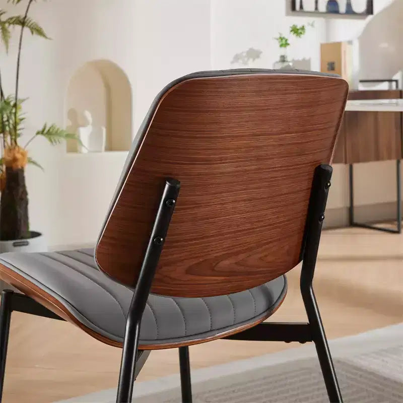 Lot de 2 chaises de salle à manger capitonnées, lin, style milieu de siècle